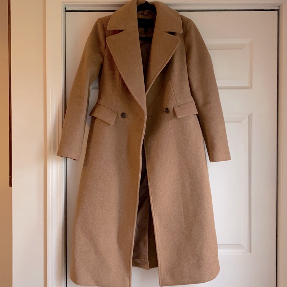 Banana Republic long pea coat. Dress coat. Herringbone collar